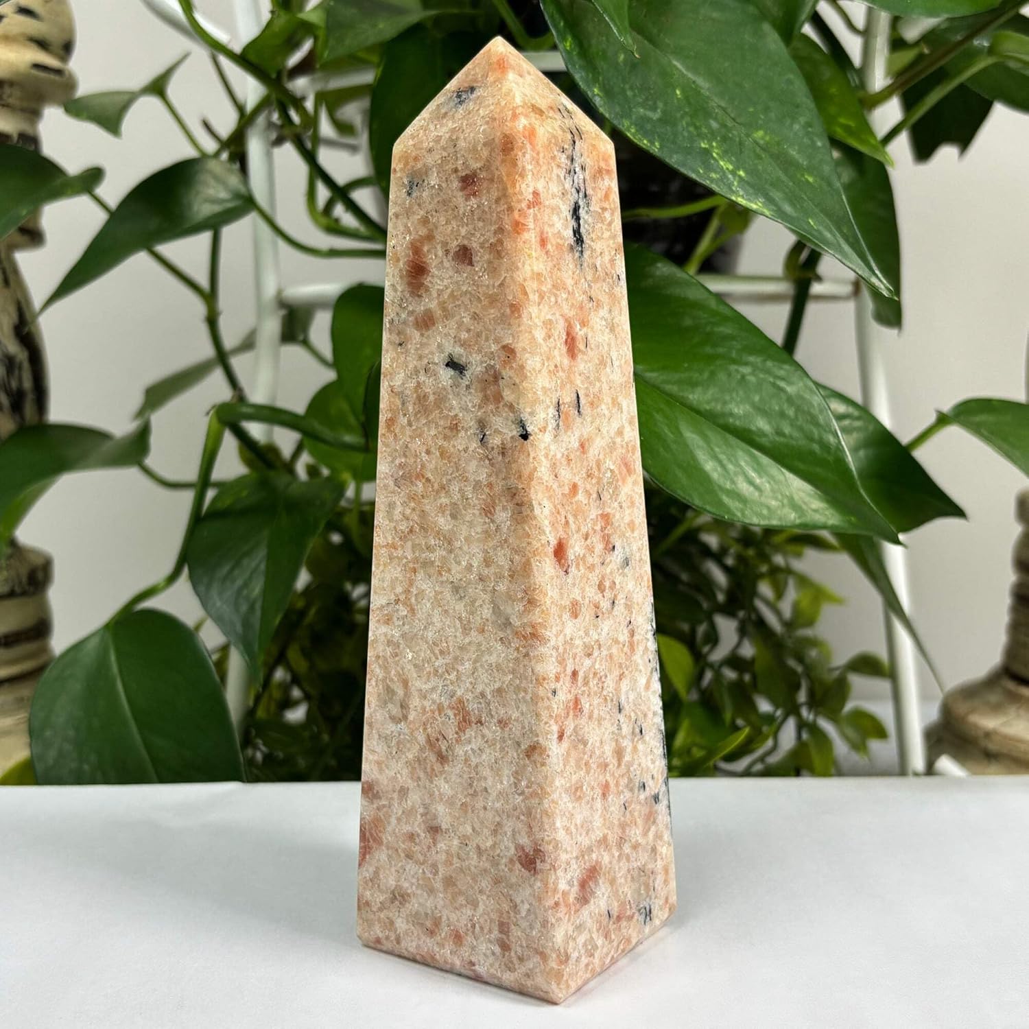 Natural Sunstone Crystal Obelisk Tower Point