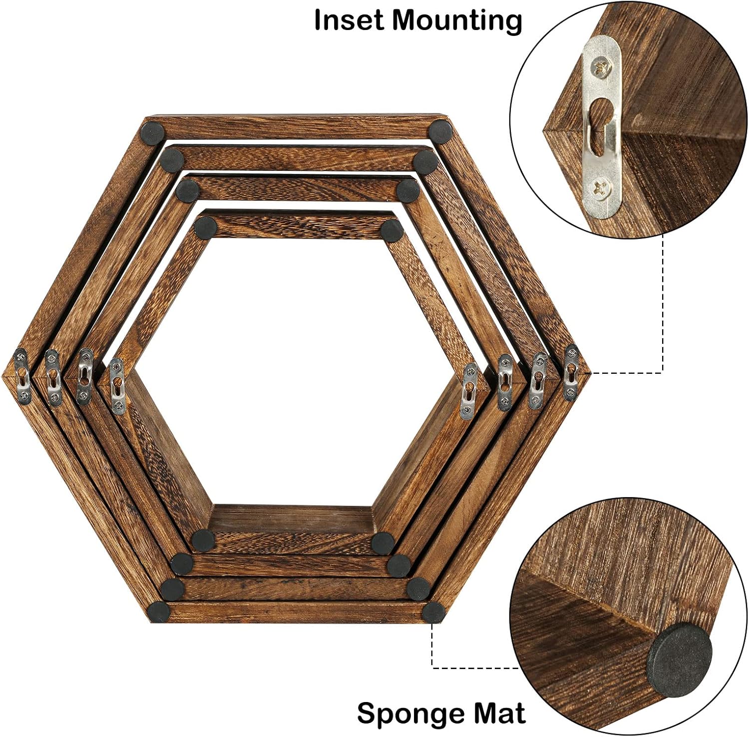 Ybing Honeycomb Shelves Set of 8 Floating Wall Mount