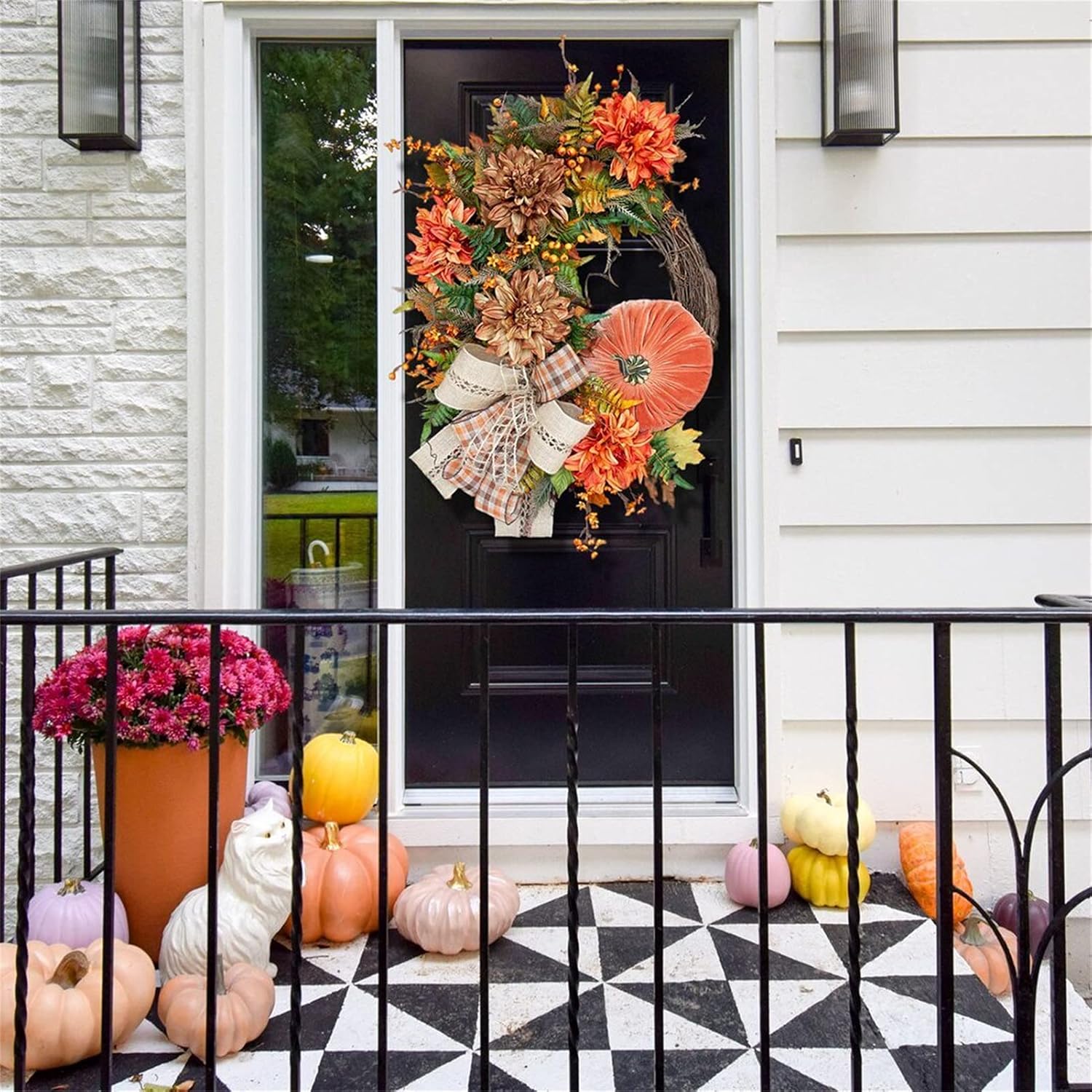 Autumn Door Wreath Rustic Grapevine Home Decor
