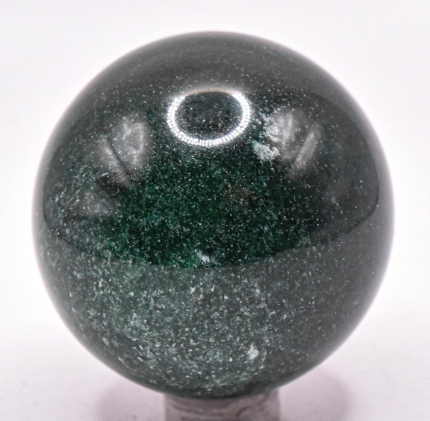 48mm Dark Green Nephrite Jade Sphere with Stand