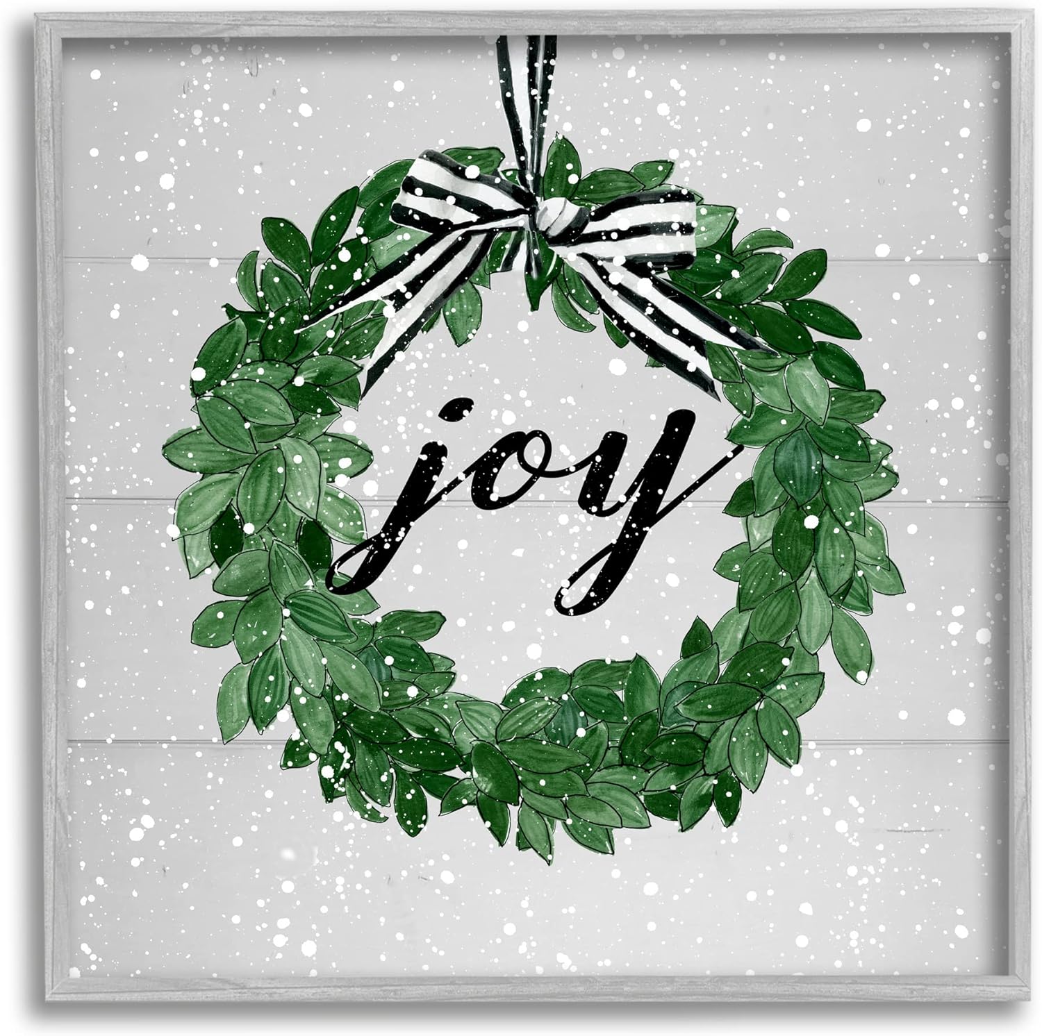Stupell Industries Joy Sentiment Wreath Wall Art 12x12