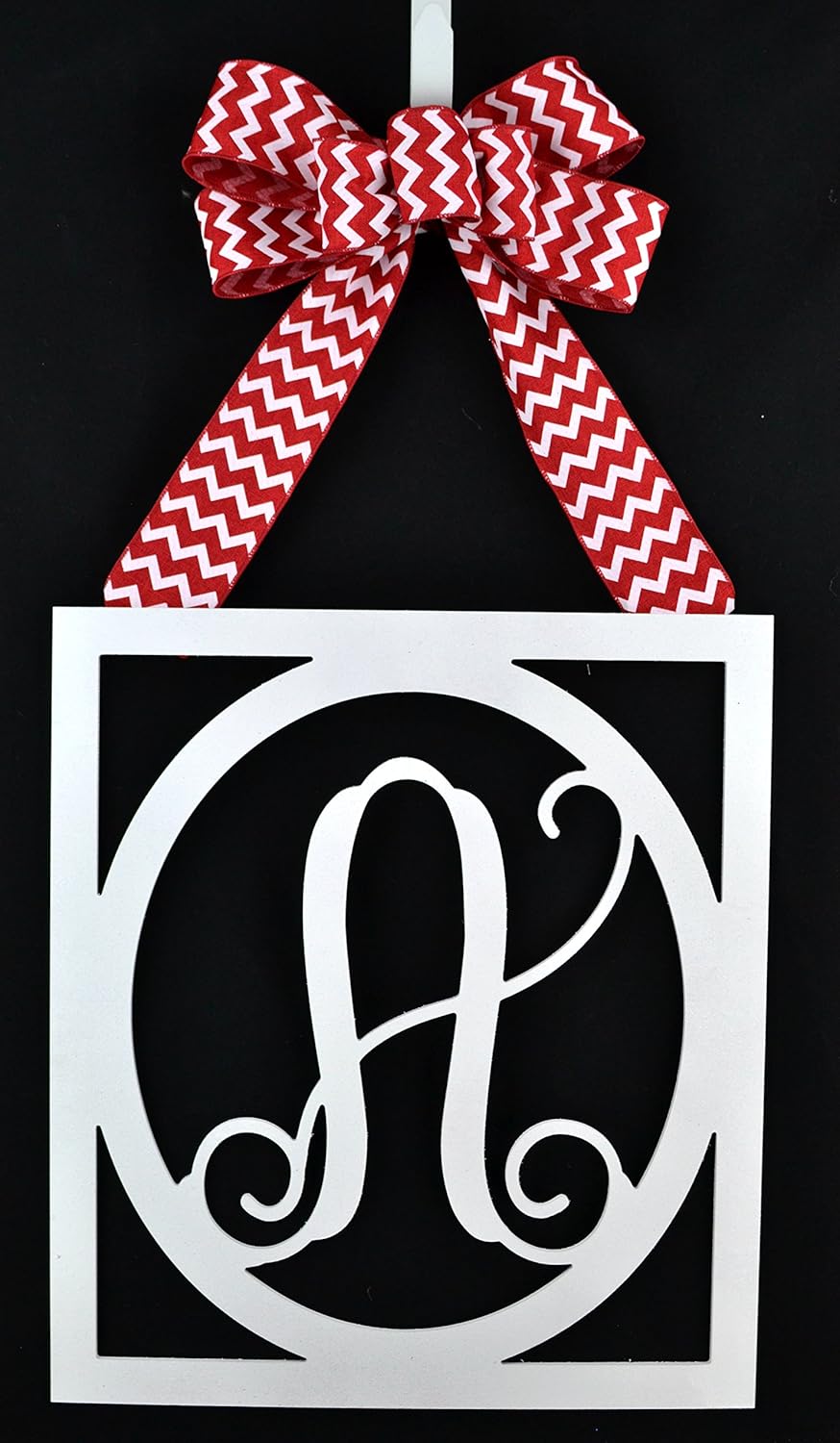 Black Monogram Door Hanger Custom Letter Wreath Choose Your Color
