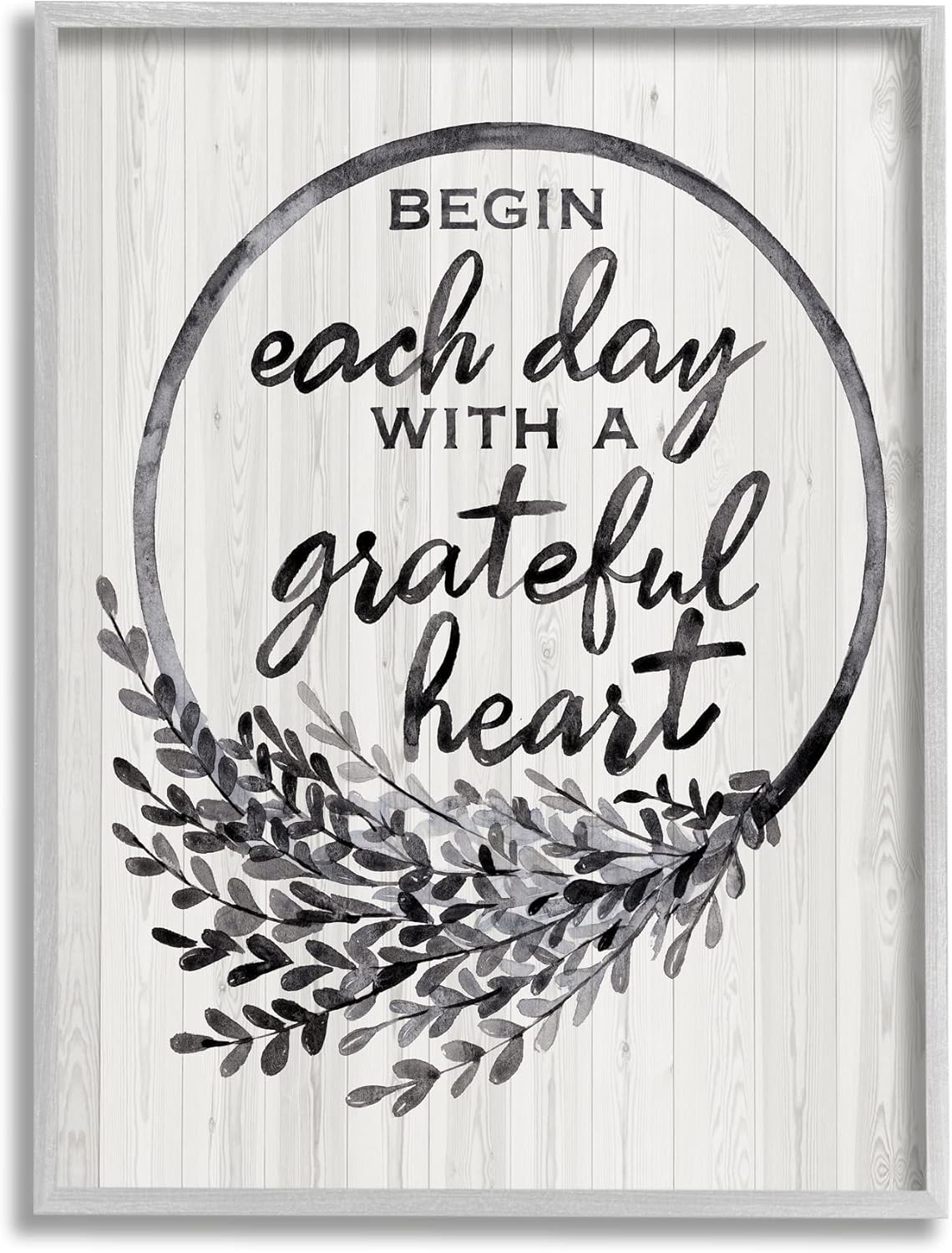 Stupell Industries Grateful Heart Vintage Country Wreath Wall Art 11x14