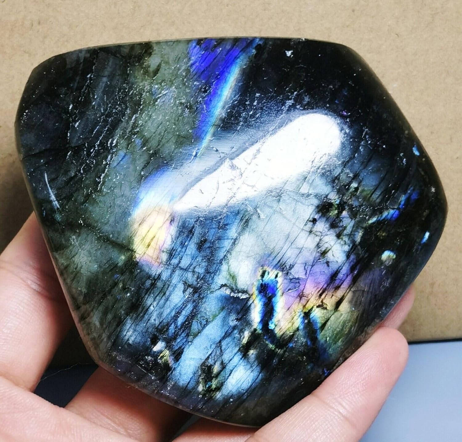 Polished Blue Flash Labradorite Reiki Stone for Healing