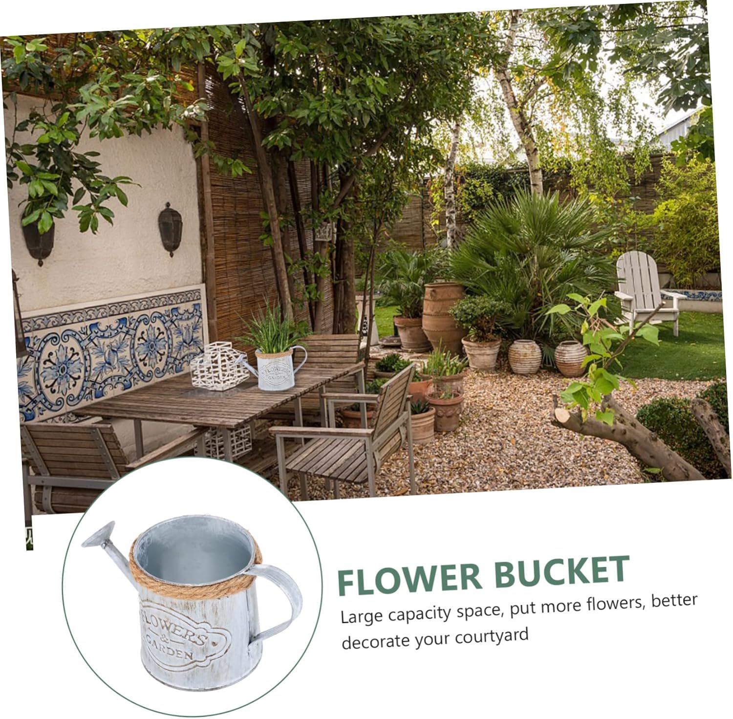 BESPORTBLE 2pcs Antique Iron Dried Flower Vase Vintage Decorative Bucket for Home