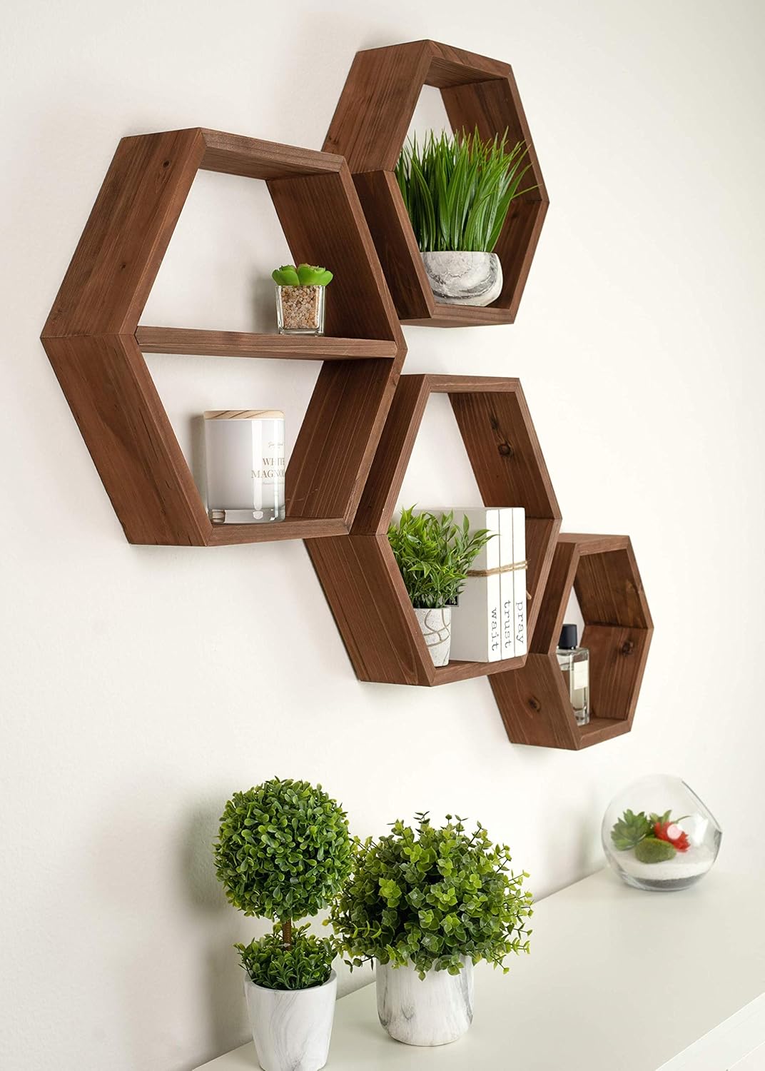 Extra Large Hexagon Floating Shelves Set of 4