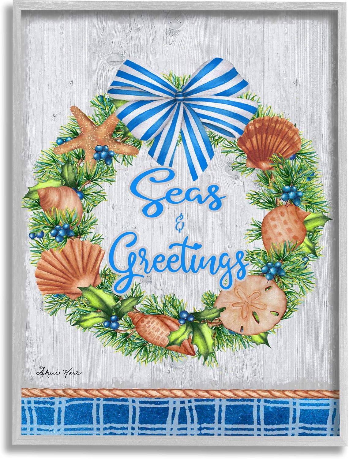 Stupell Industries Nautical Holiday Wreath 11x14