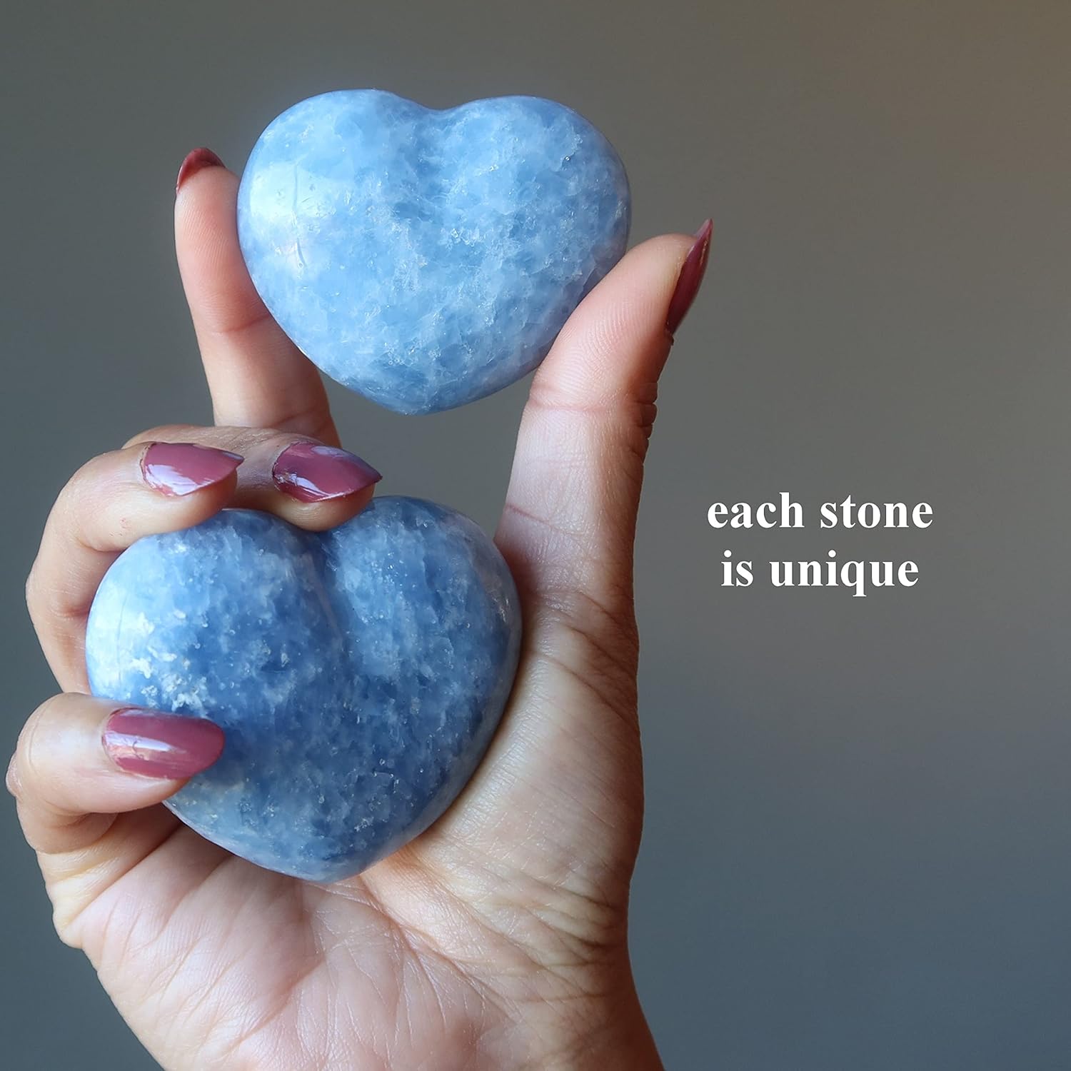 Blue Calcite Heart Crystal Stone 275-3 Inches