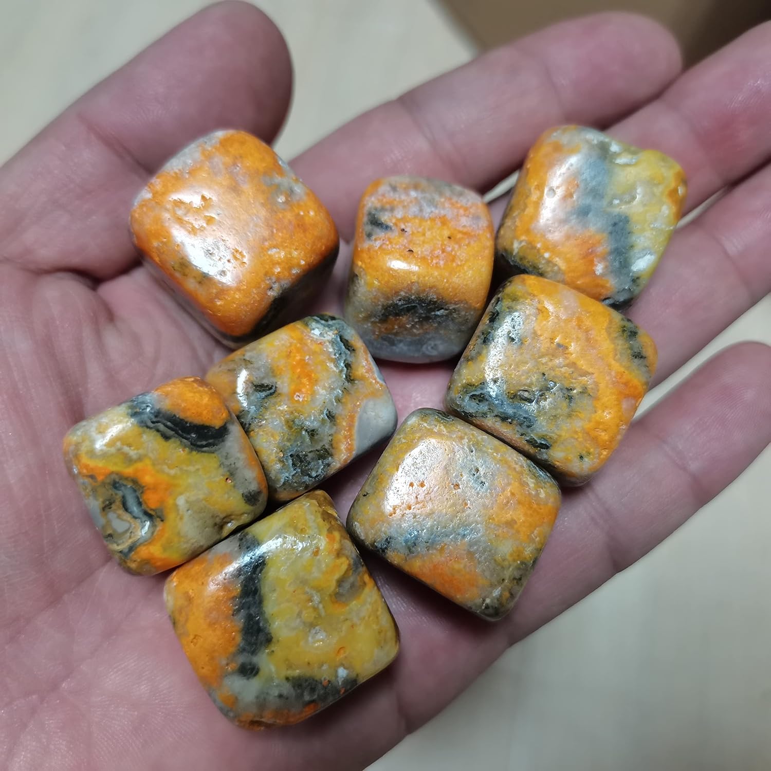 Crystal Bumblebee Cube Stones for Reiki and Home Decor