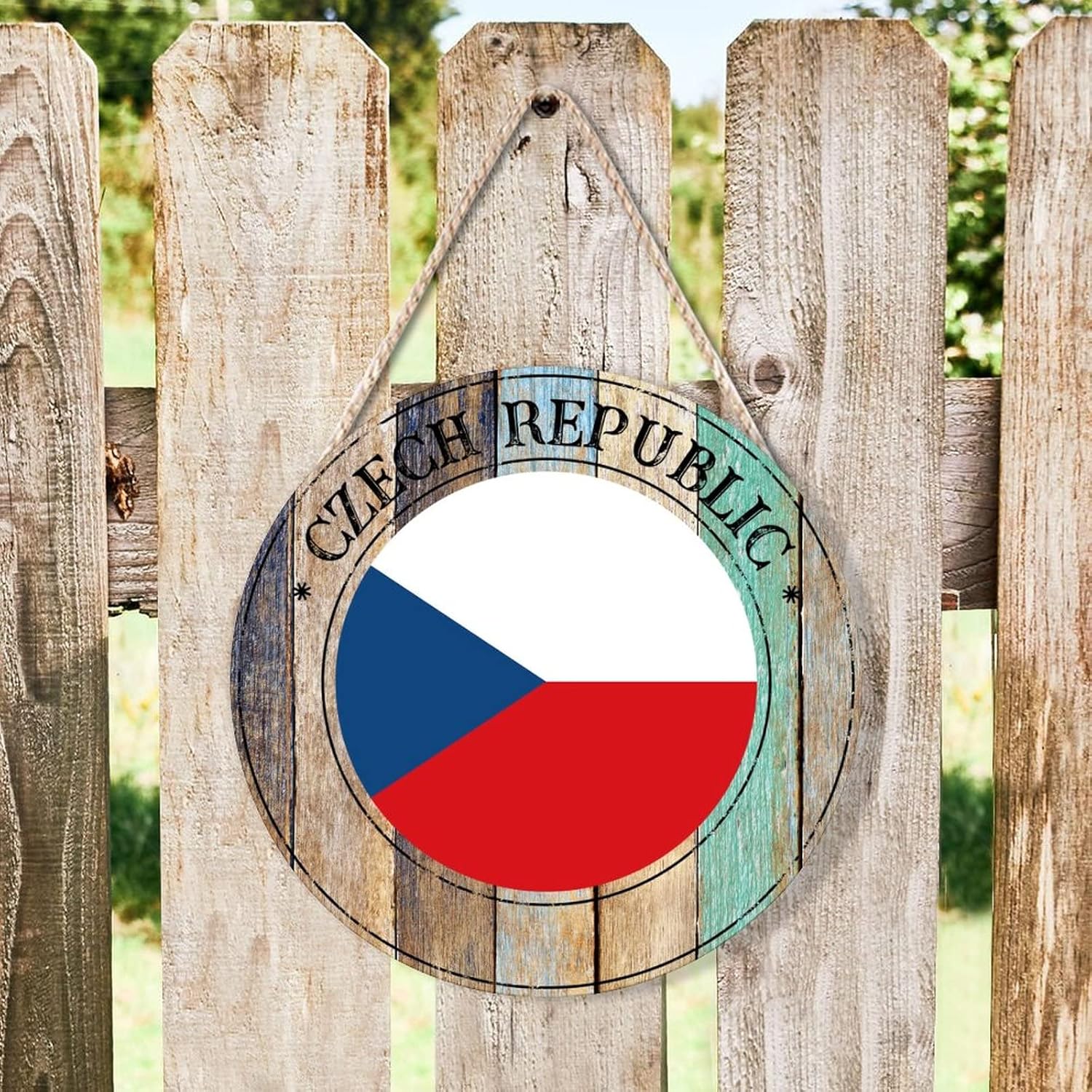 Farmhouse Front Door Hanger 10x10in Wood Sign