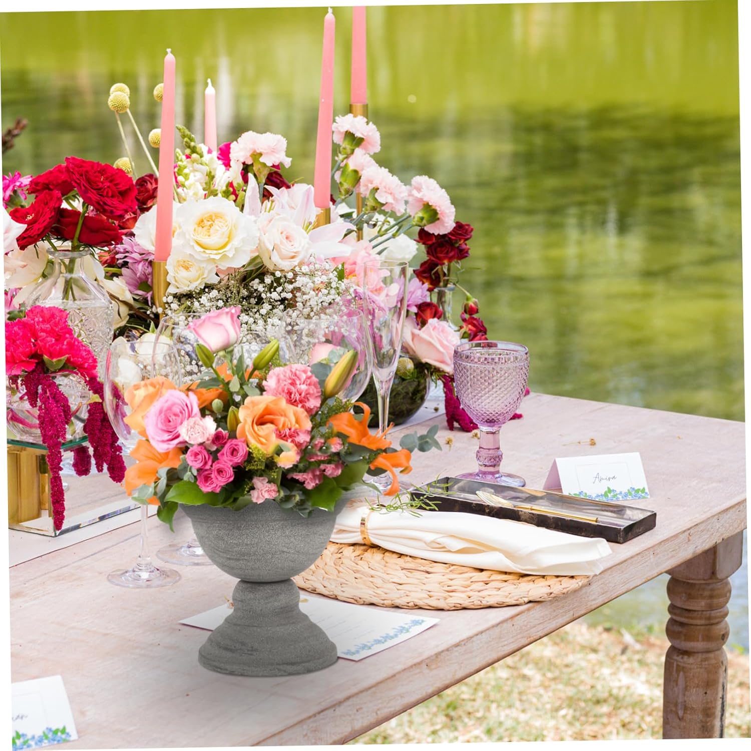 UPKOCH Vintage Metal Flowerpot for Dried Flowers Decorative Vase for Home Decor and Weddings