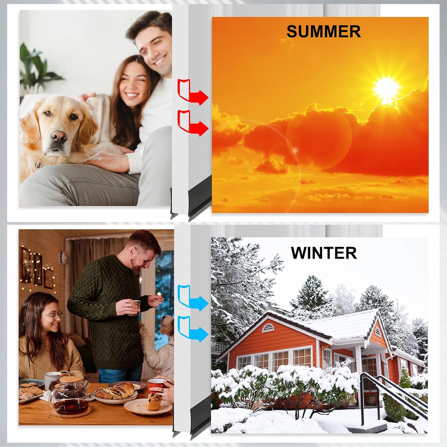 Uxcell Door Bottom Sweep with Adhesive 39 x 2 Inch Silicone Draft Strip for Cold and Noise Blocker