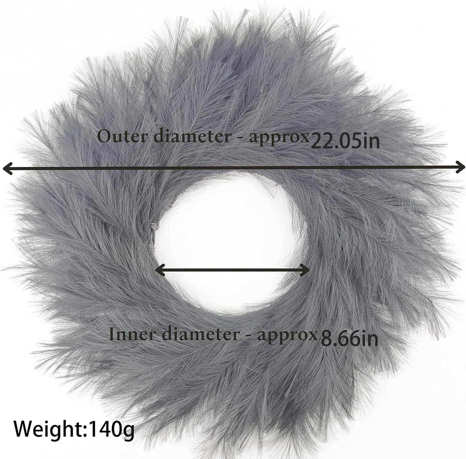 GUDAGUU 22 Inch Faux Pampas Wreath for Front Door