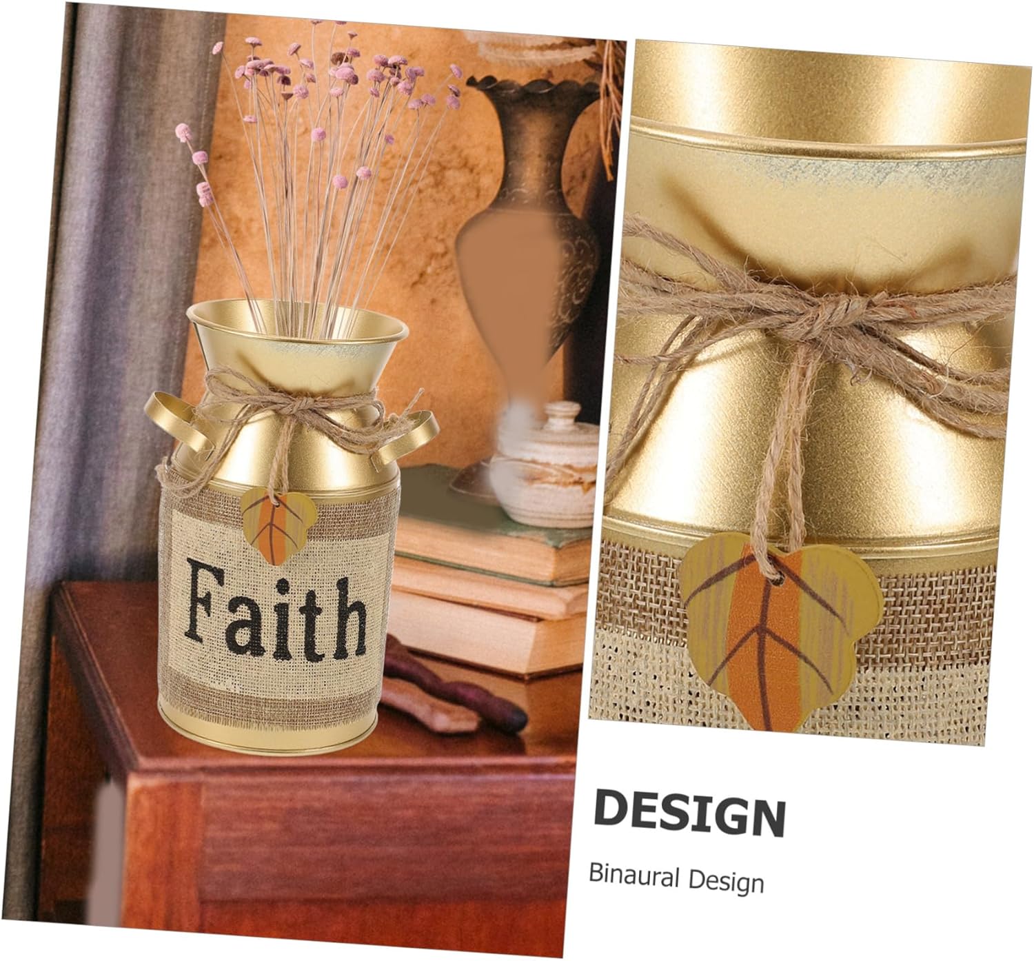 KESYOO Vintage Metal Flower Vase Rustic Decor