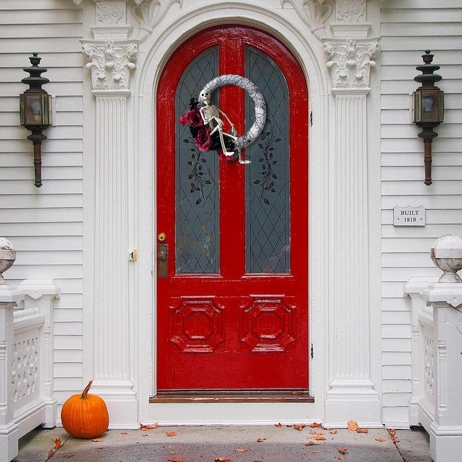 Halloween Scary Skeleton Wreath for Front Door