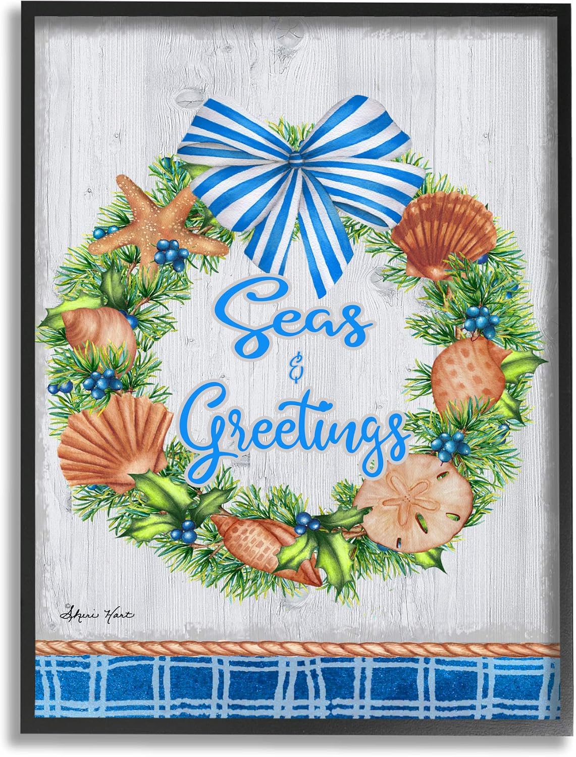 Stupell Industries Nautical Holiday Wreath Wall Art