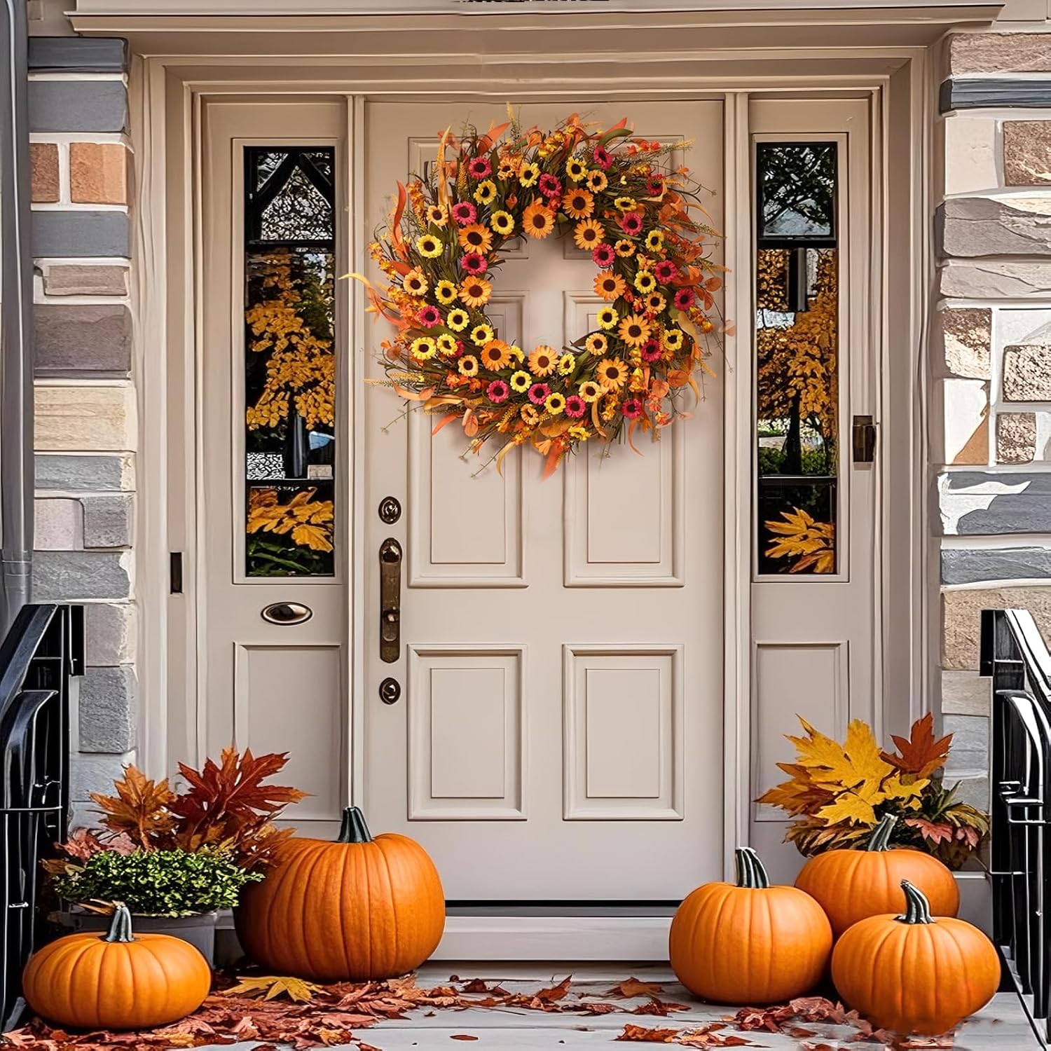 Waipfaru Fall Wreath 22 Inch Door Decor