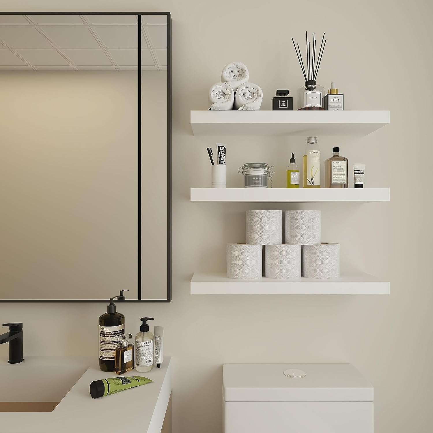 Vervida Floating Shelves 3 Pack 15 In White