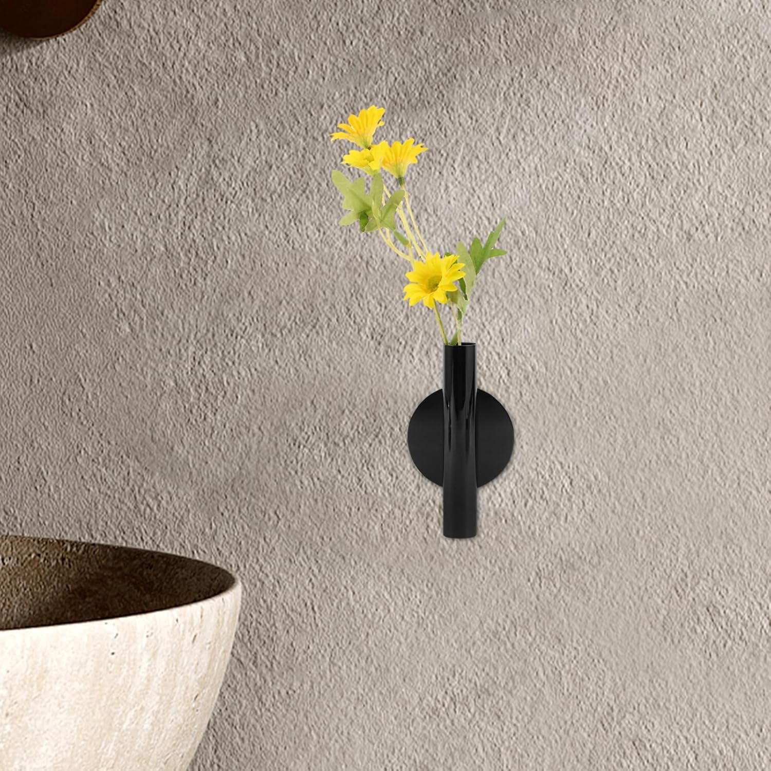 Ciieeo 2pcs Wall-Mounted Metal Flower Vase for Indoor Decor