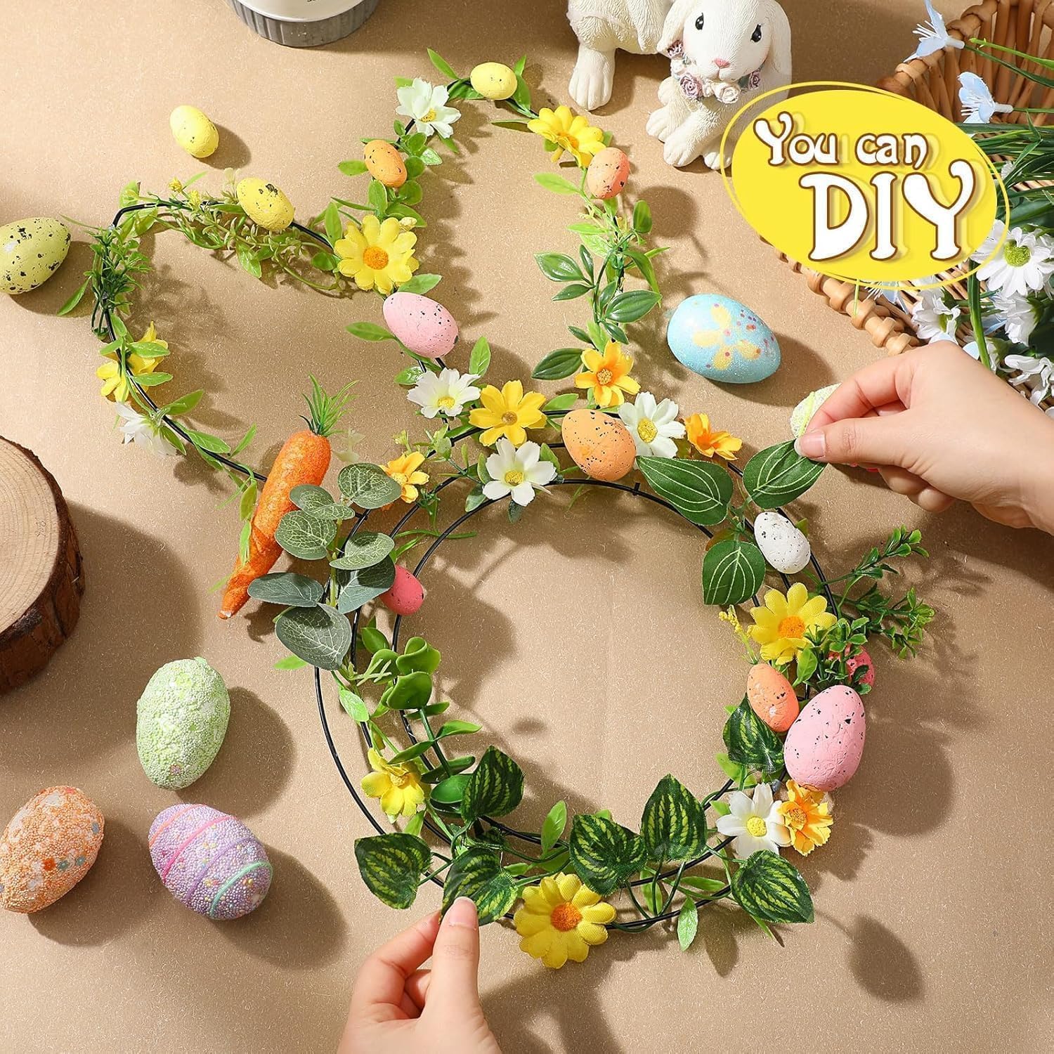 Bunny Shaped Wire Wreath Frame Easter DIY Decor