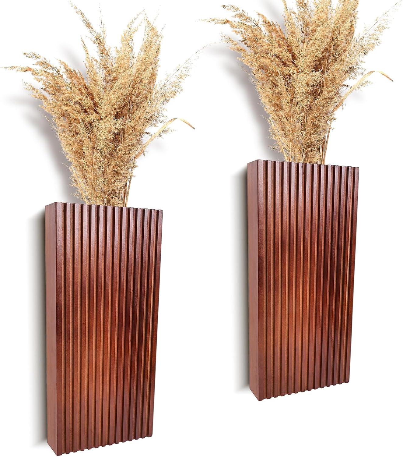 2PCS Wood Wall Planter for Dried Flowers and Plants