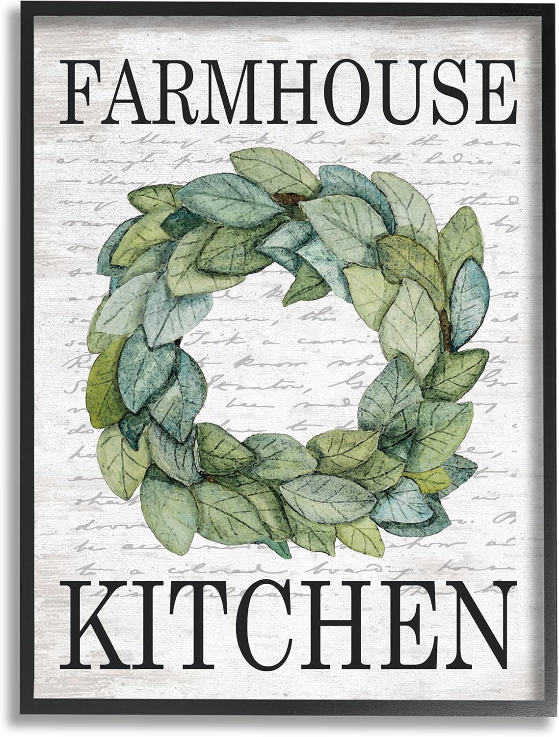 Stupell Industries Farmhouse Kitchen Leaf Wreath Wall Art