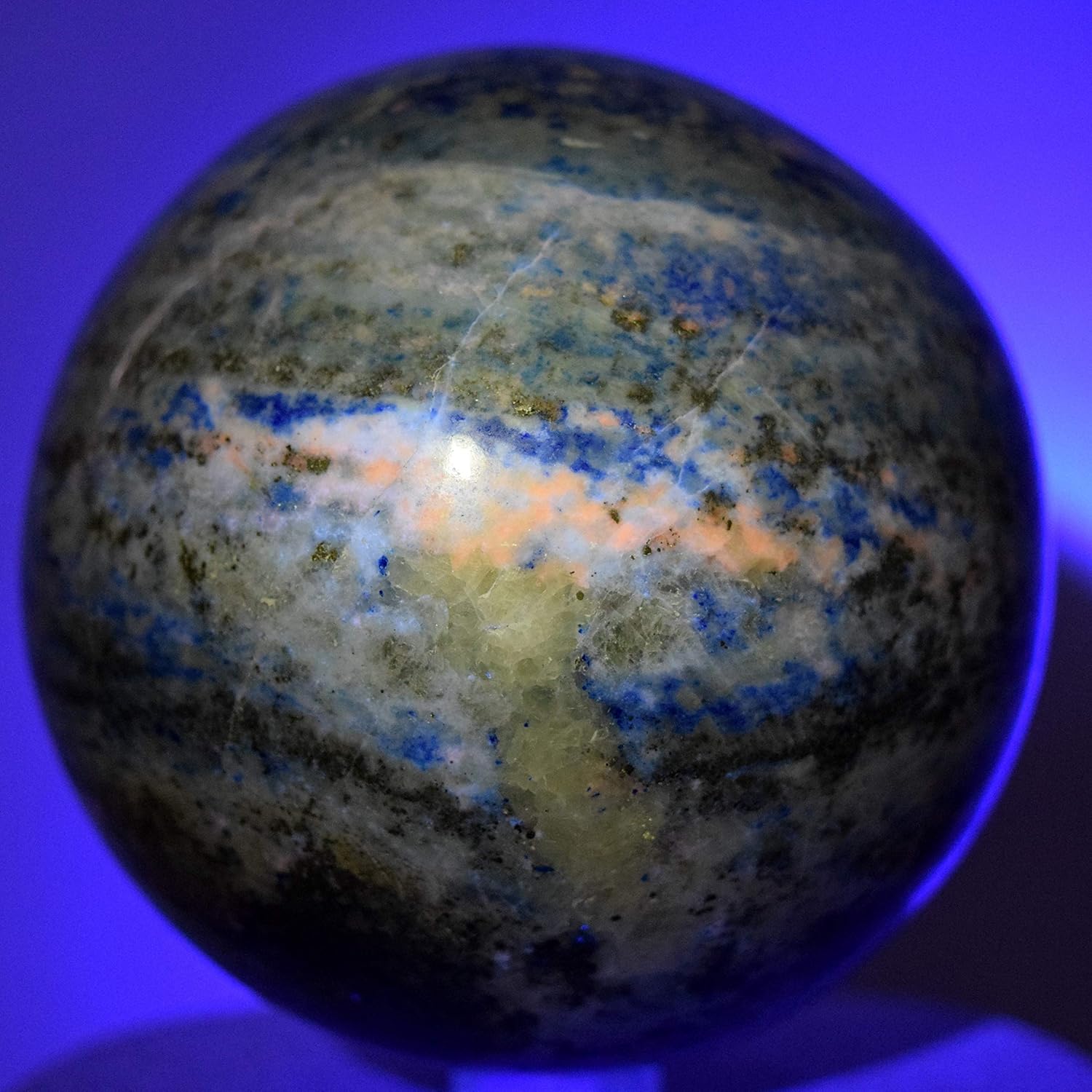 31 Inch Lapis Lazuli Sphere with Pyrite Blue Crystal Stone Ball - Afghanistan Included Stand