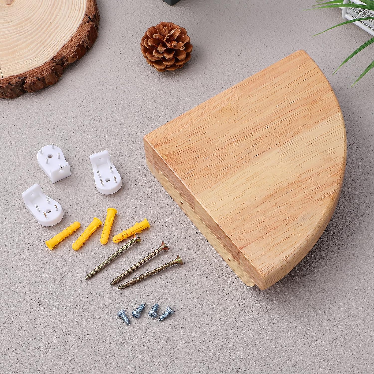 Alipis Corner Shelf Wall Mounted Wooden Floating Storage Shelf for Bedroom Living Room Kitchen Hotel