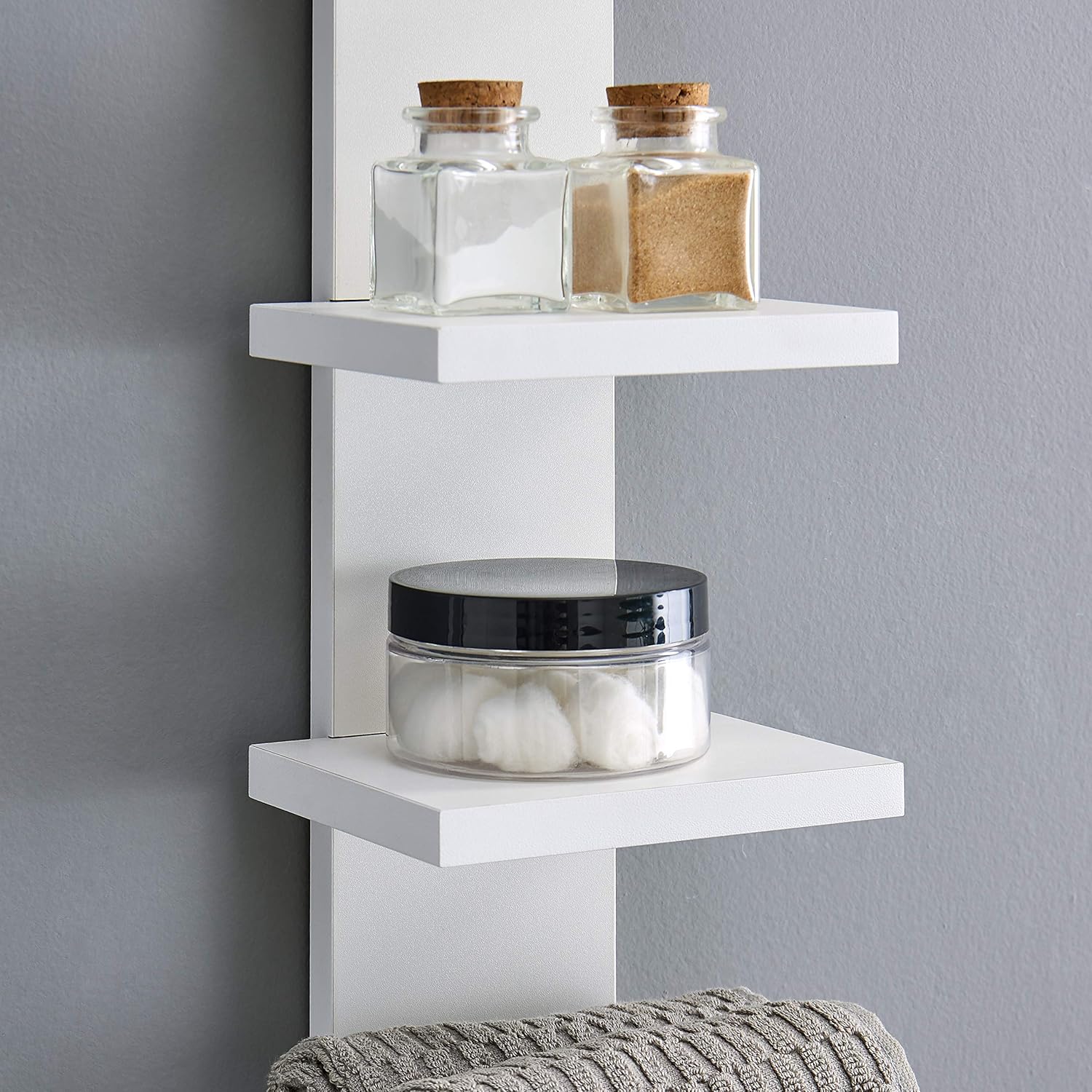 Danya B 5 Tier Wall Shelf Unit Vertical - Floating Storage Home Decor Organizer White