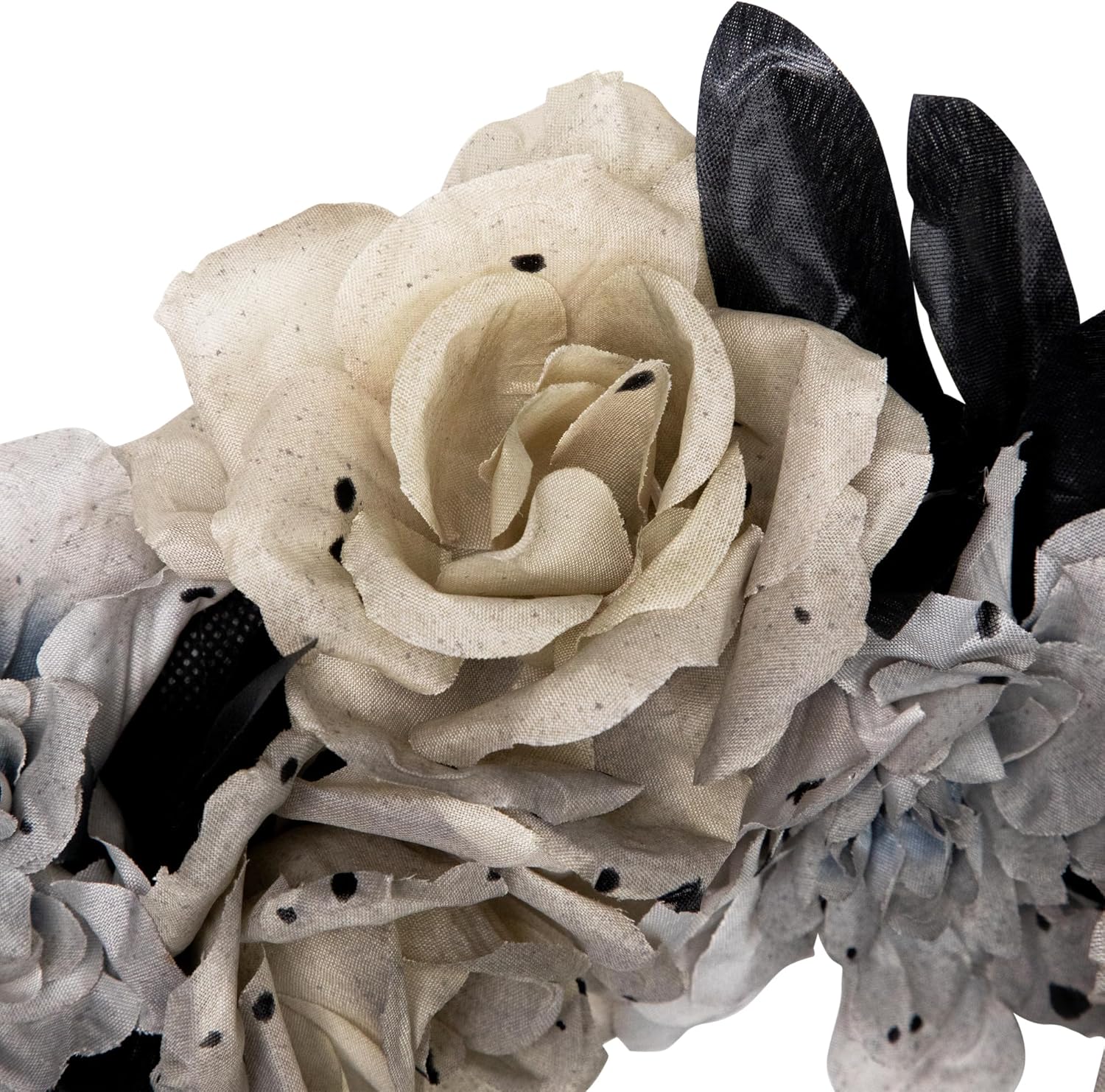 Northlight Double Skull and Roses Halloween Wreath 16 Unlit