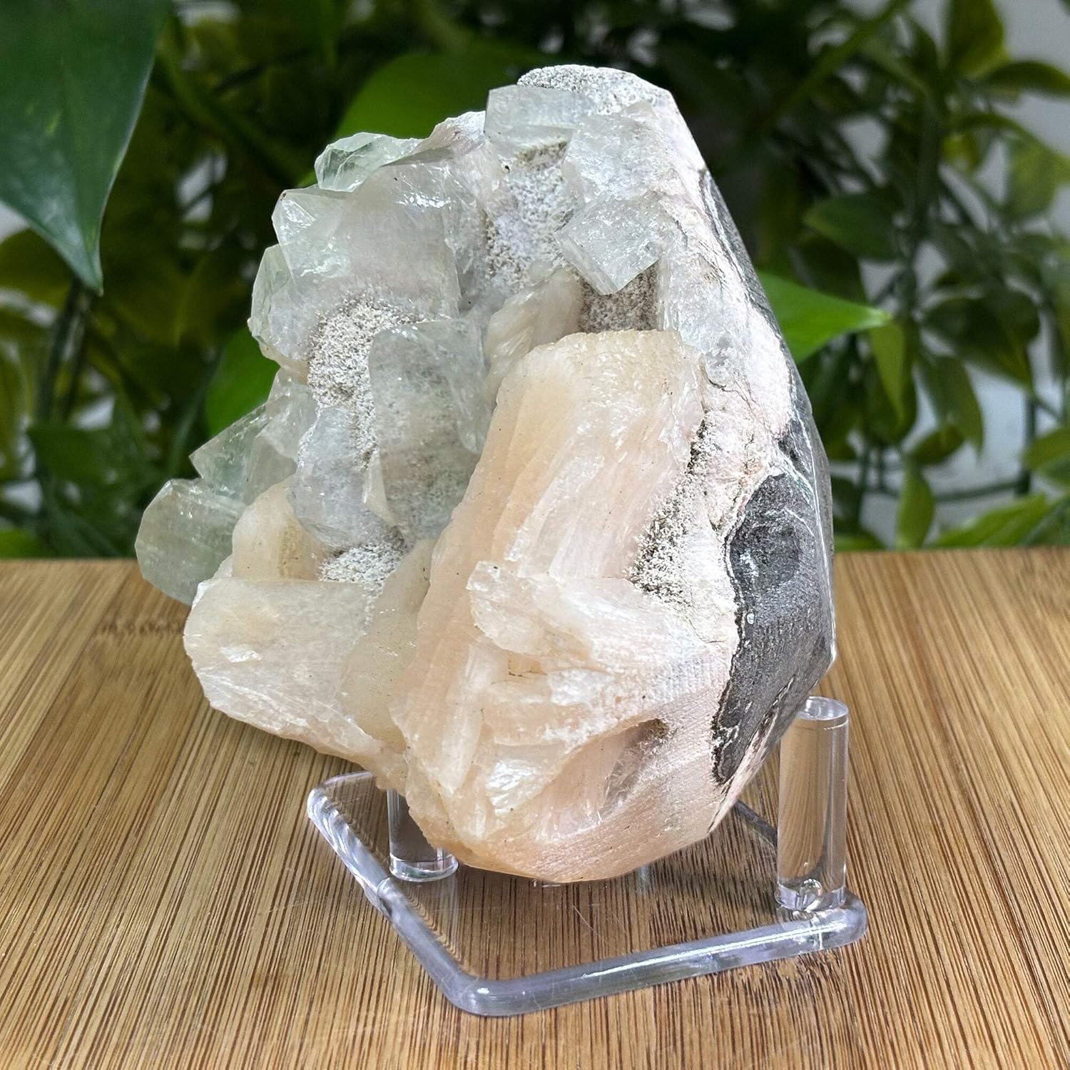 Natural Green Apophyllite Stilbite Gemstone Specimen