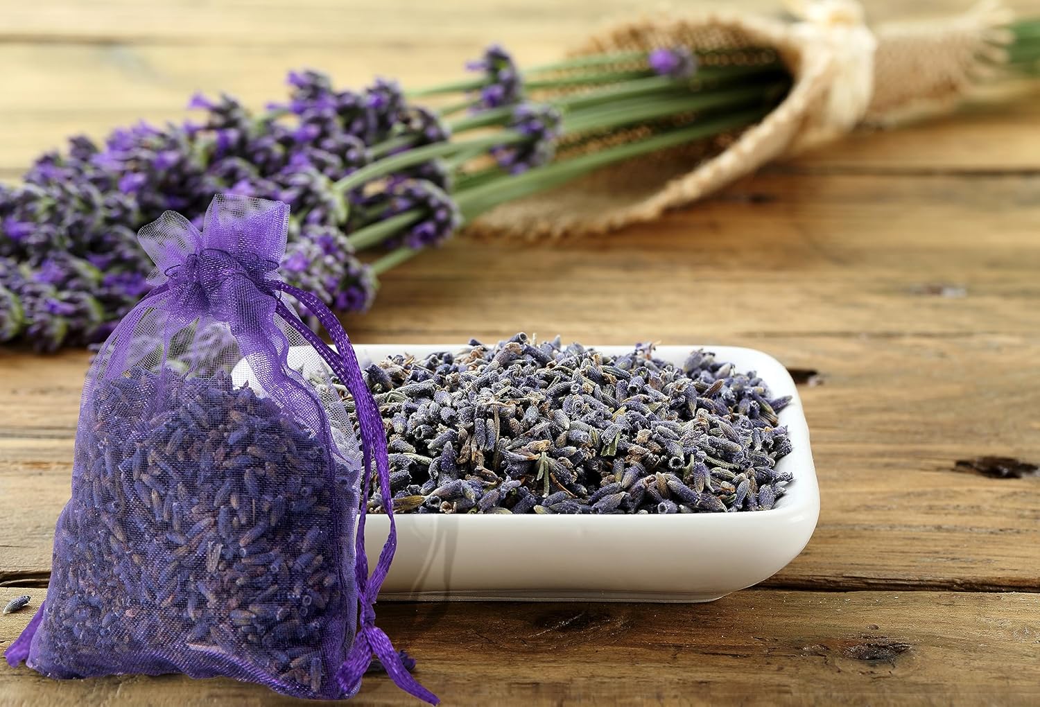 100 Dried Lavender Sachets for Closets and Drawers