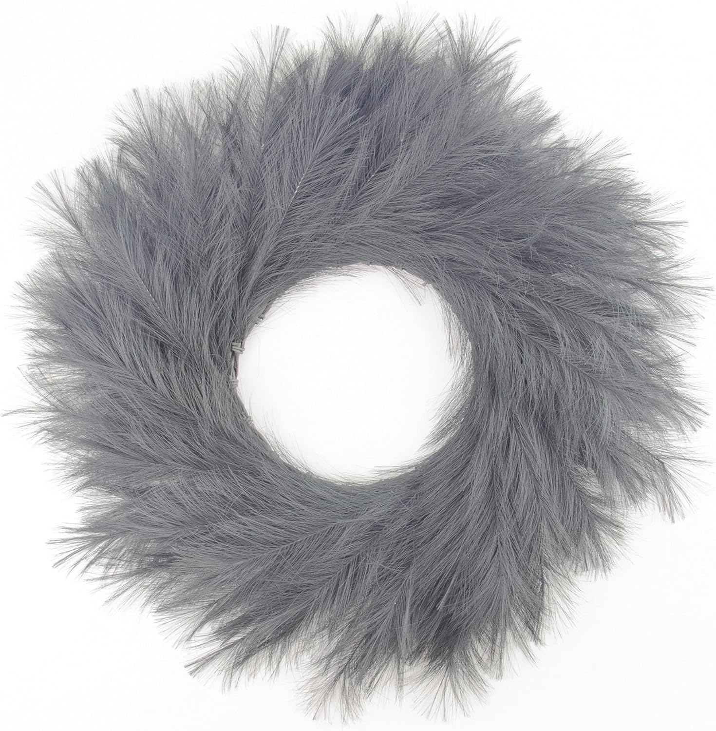 Perfnique 27 Inch Faux Pampas Grass Wreath for Front Door and Wall Decor