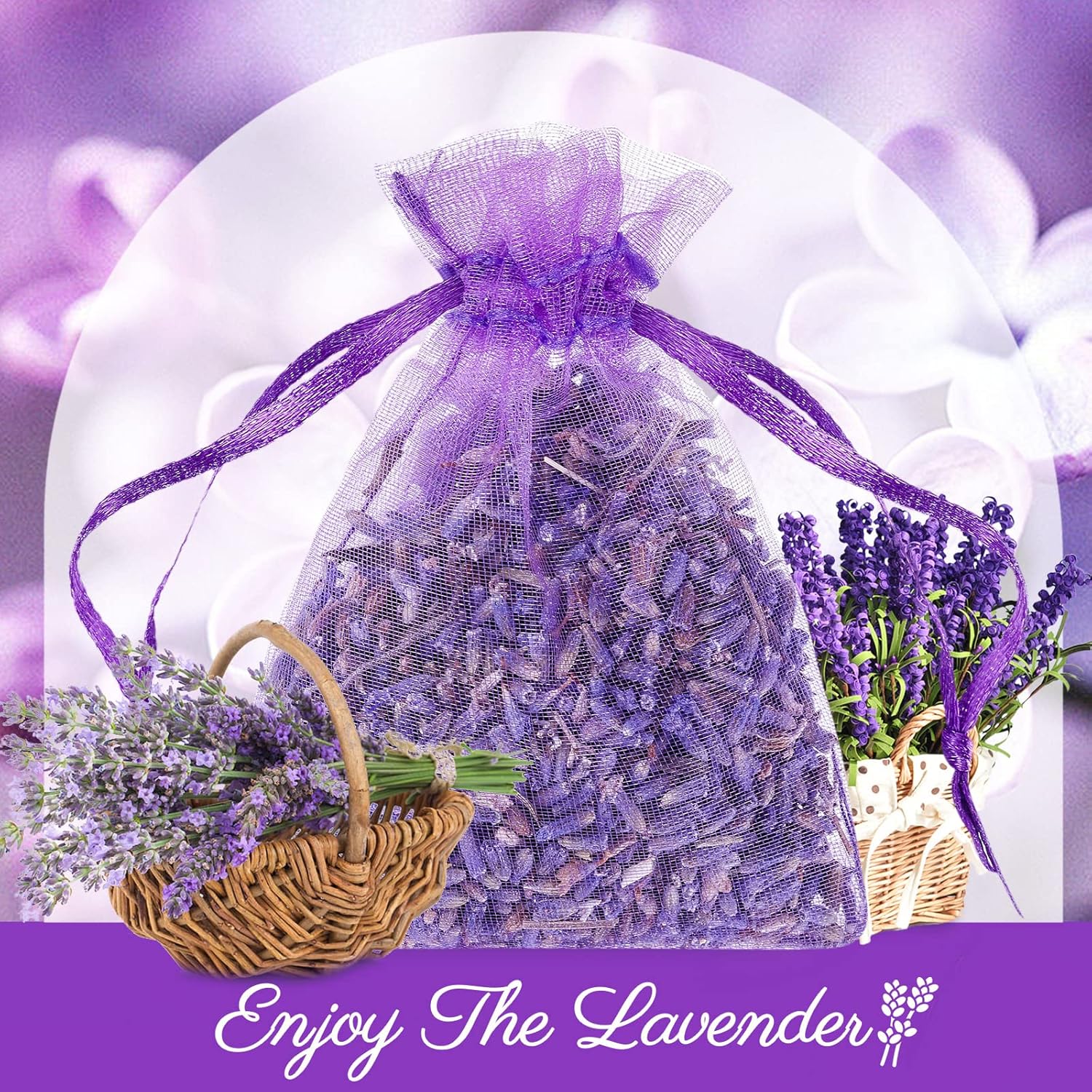Reginary 200 Pack Lavender Sachets for Home and Closet Use