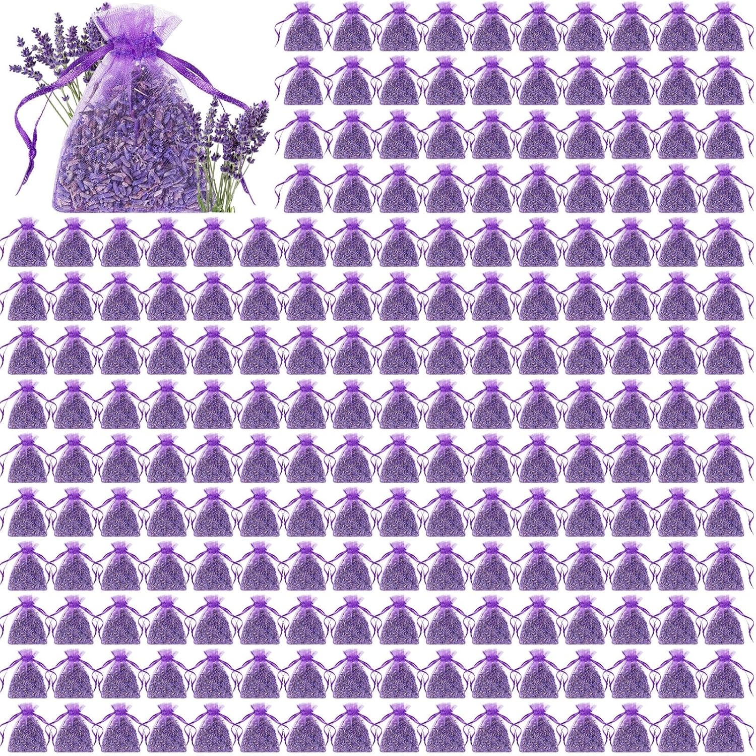 Reginary 200 Pack Lavender Sachets for Home and Closet Use