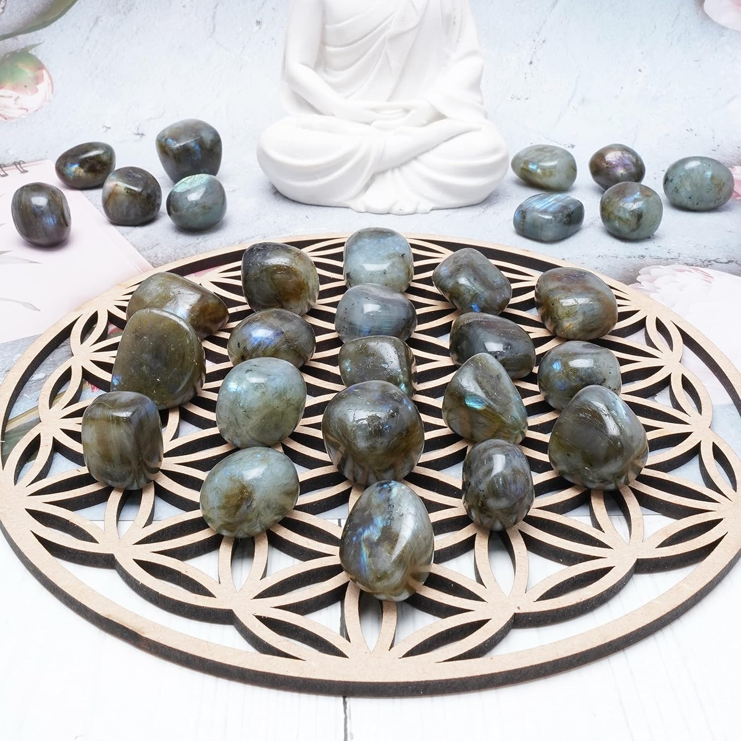 ZAICUS Tumbled Stones Combo 3lb for Decor and Healing
