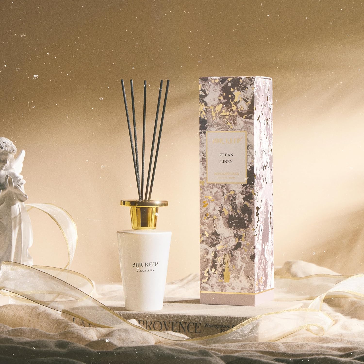 Airkeep Reed Diffuser Set 507 Fl Oz Clean Linen Scent