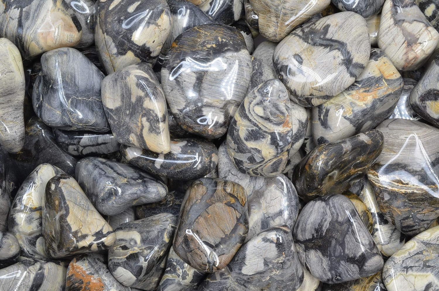 Fantasia Silver Leaf Jasper Stones 18 Lbs - 15 to 225 Inches