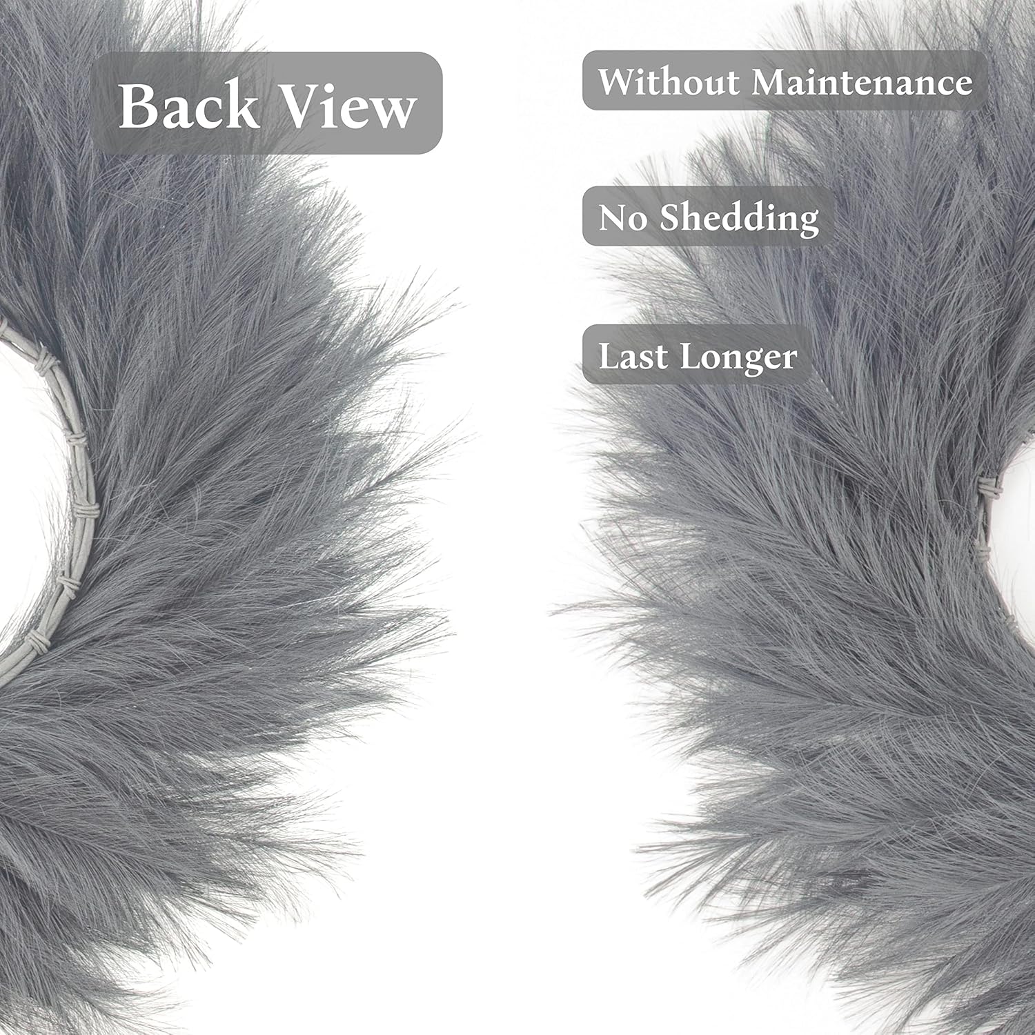 Perfnique 27 Inch Faux Pampas Grass Wreath for Front Door and Wall Decor