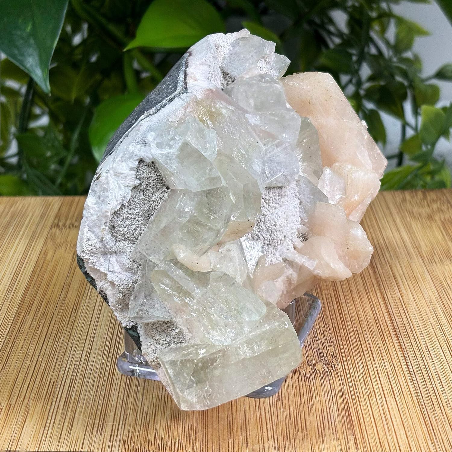 Natural Green Apophyllite Stilbite Gemstone Specimen