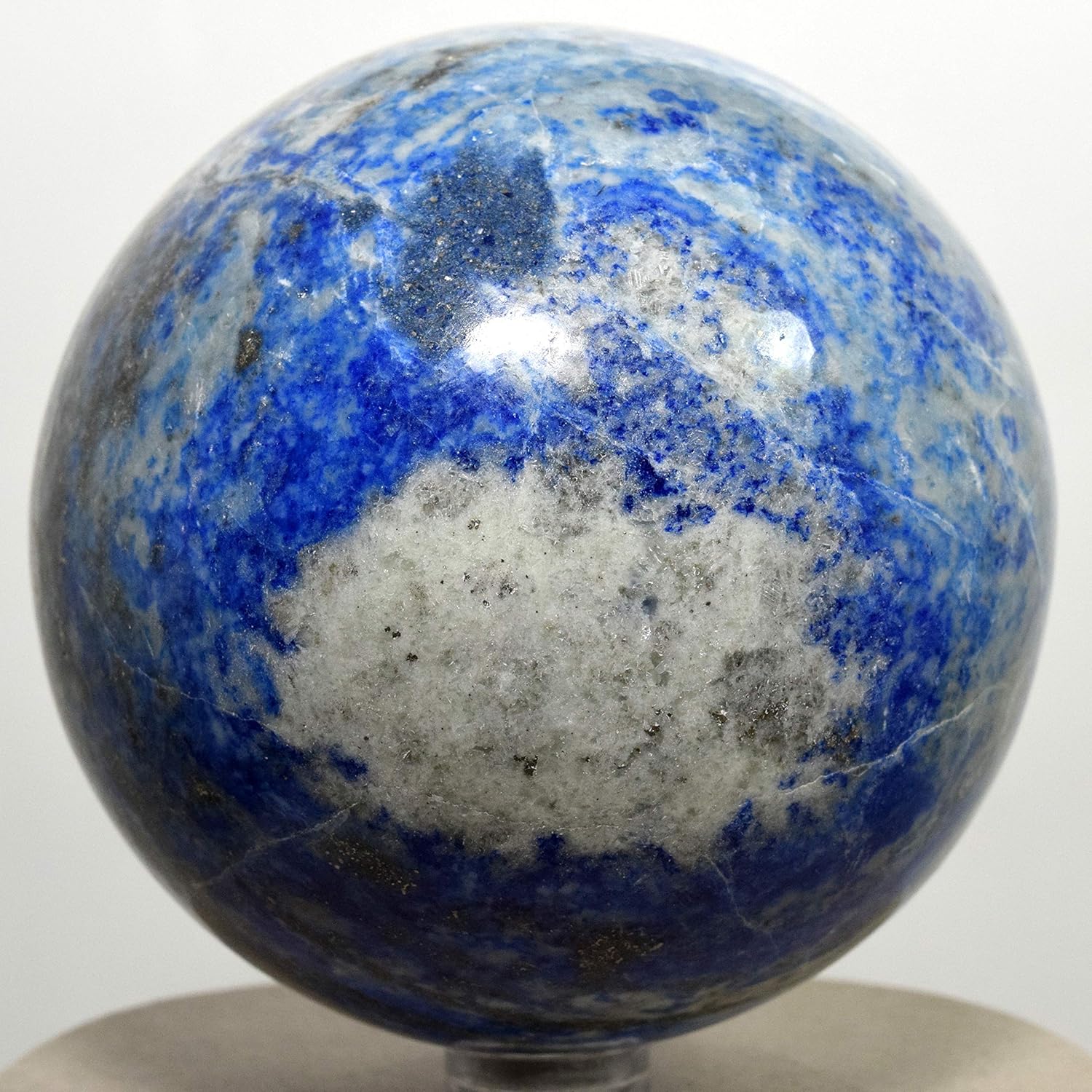 31 Inch Lapis Lazuli Sphere with Pyrite Blue Crystal Stone Ball - Afghanistan Included Stand