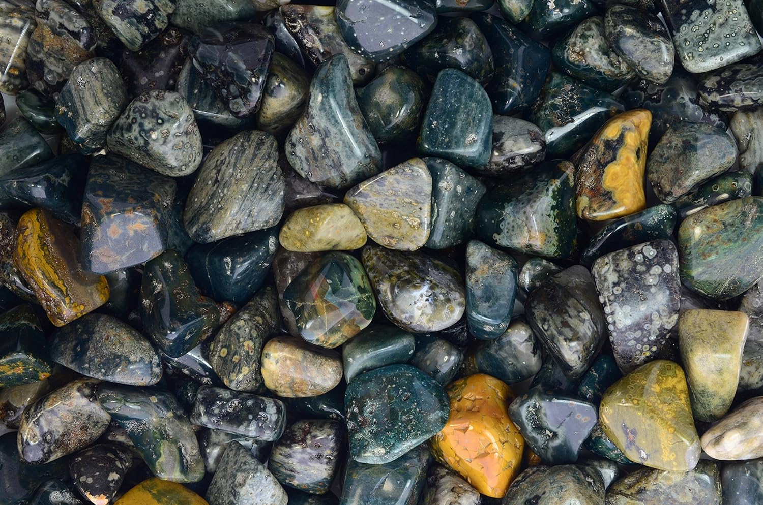 Fantasia Tumbled Sea Jasper Stones 12 lb Small 075-125 Inch