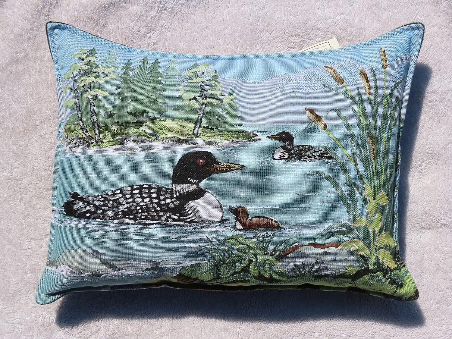 Balsam Fir Tapestry Sachet Pillow Loon Lake 9x12
